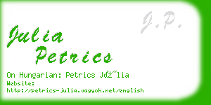 julia petrics business card